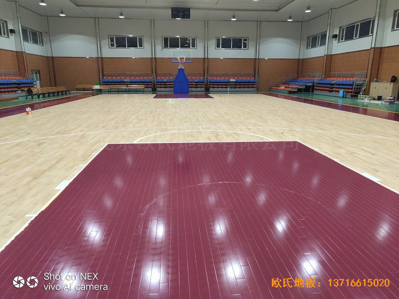 山西陽泉盂縣明鑫加油站籃球館運(yùn)動木地板鋪裝案例1