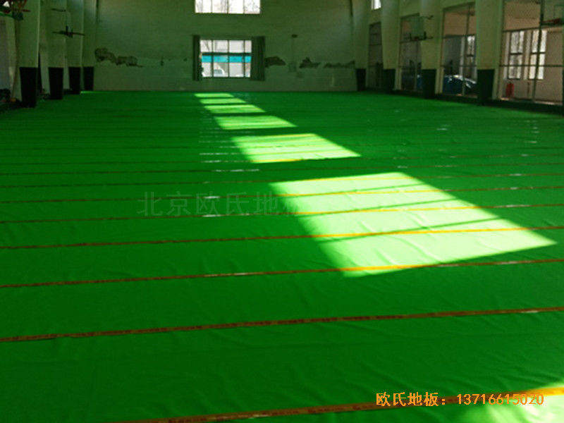 河北滄州體育學?；@球館體育地板施工案例2