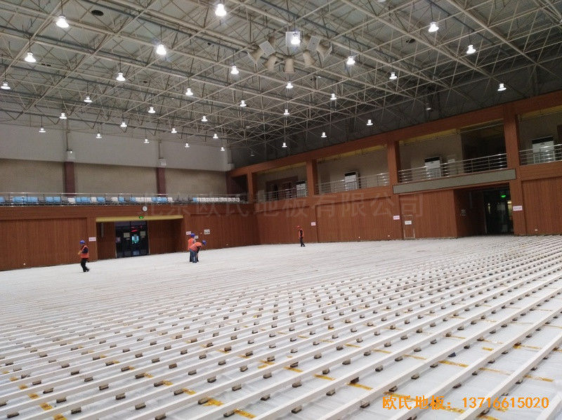 浙江三門核電站體育館運(yùn)動(dòng)木地板施工案例1